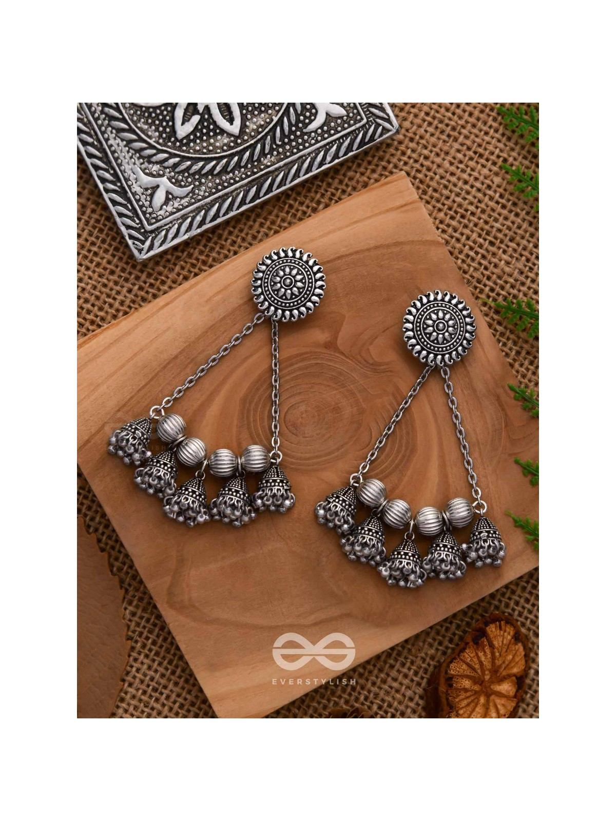 MYSTIC MOON SHADOWS - STATEMENT OXIDISED EARRINGS
