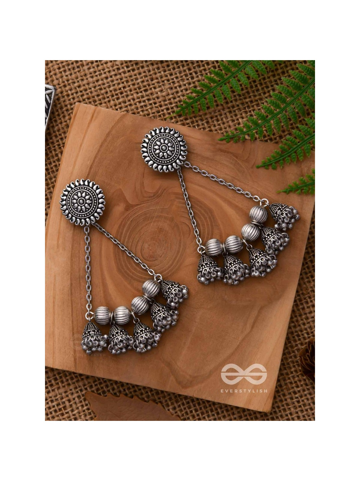 MYSTIC MOON SHADOWS - STATEMENT OXIDISED EARRINGS