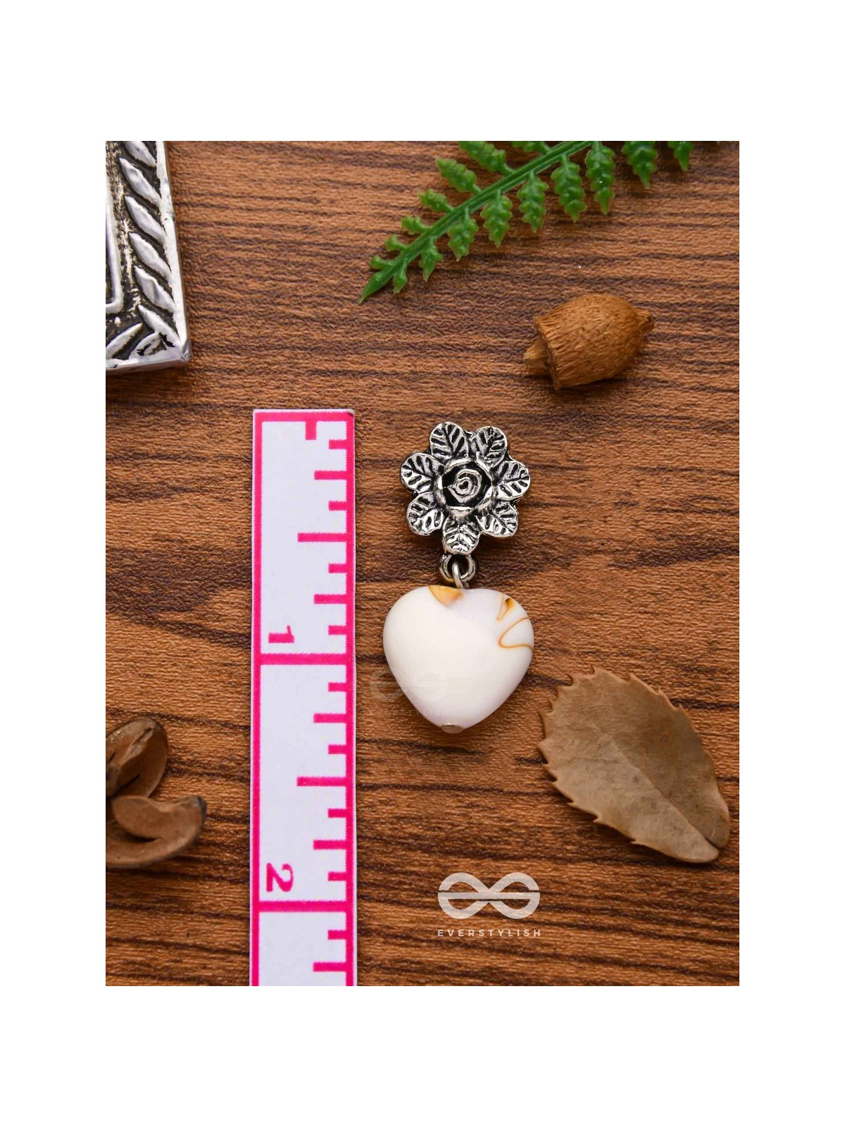 THE HEART'S DESIRE - OXIDISED EMBELLISHED EARRIBGS