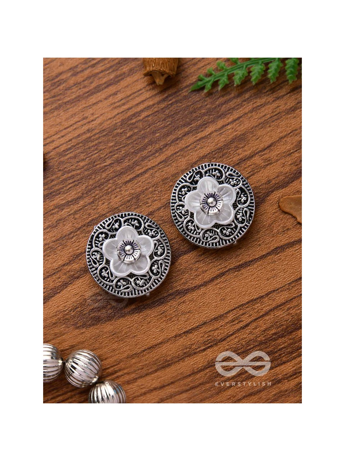 BLOSSOM SPINS - OXIDISED STUD EARRINGS