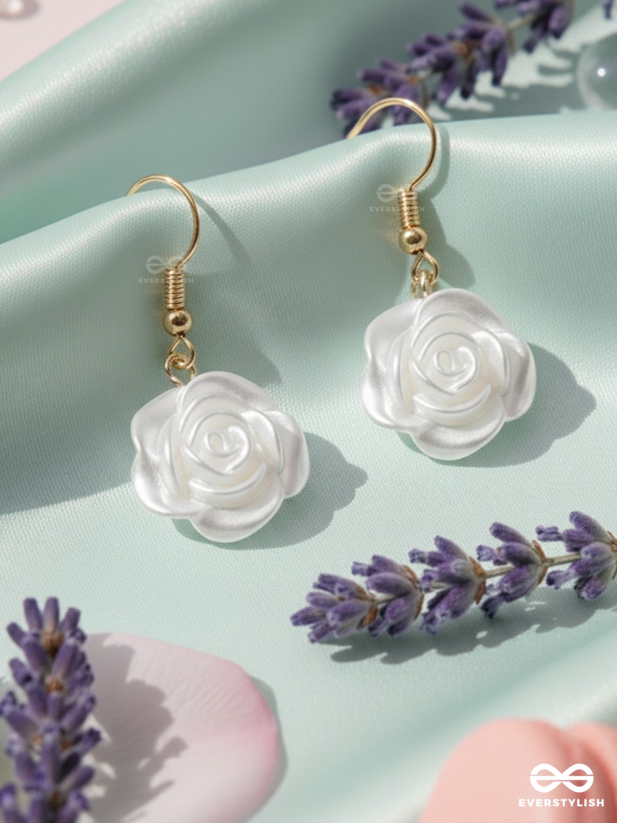 MINIATURE ROSE ROMANCE - GOLDEN EMBELLISHED EARRINGS