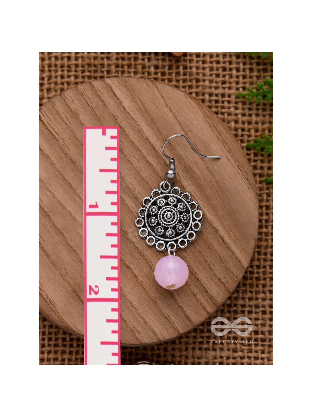 BLUSH BLOSSOMS - OXIDISED JHUMKA EARRINGS
