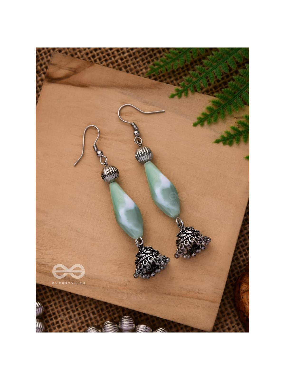 THE MEADOW MELODY - OXIDISED JHUMKA EARRINGS