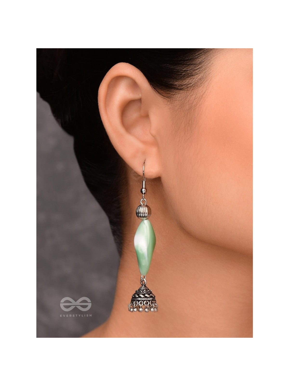 THE MEADOW MELODY - OXIDISED JHUMKA EARRINGS