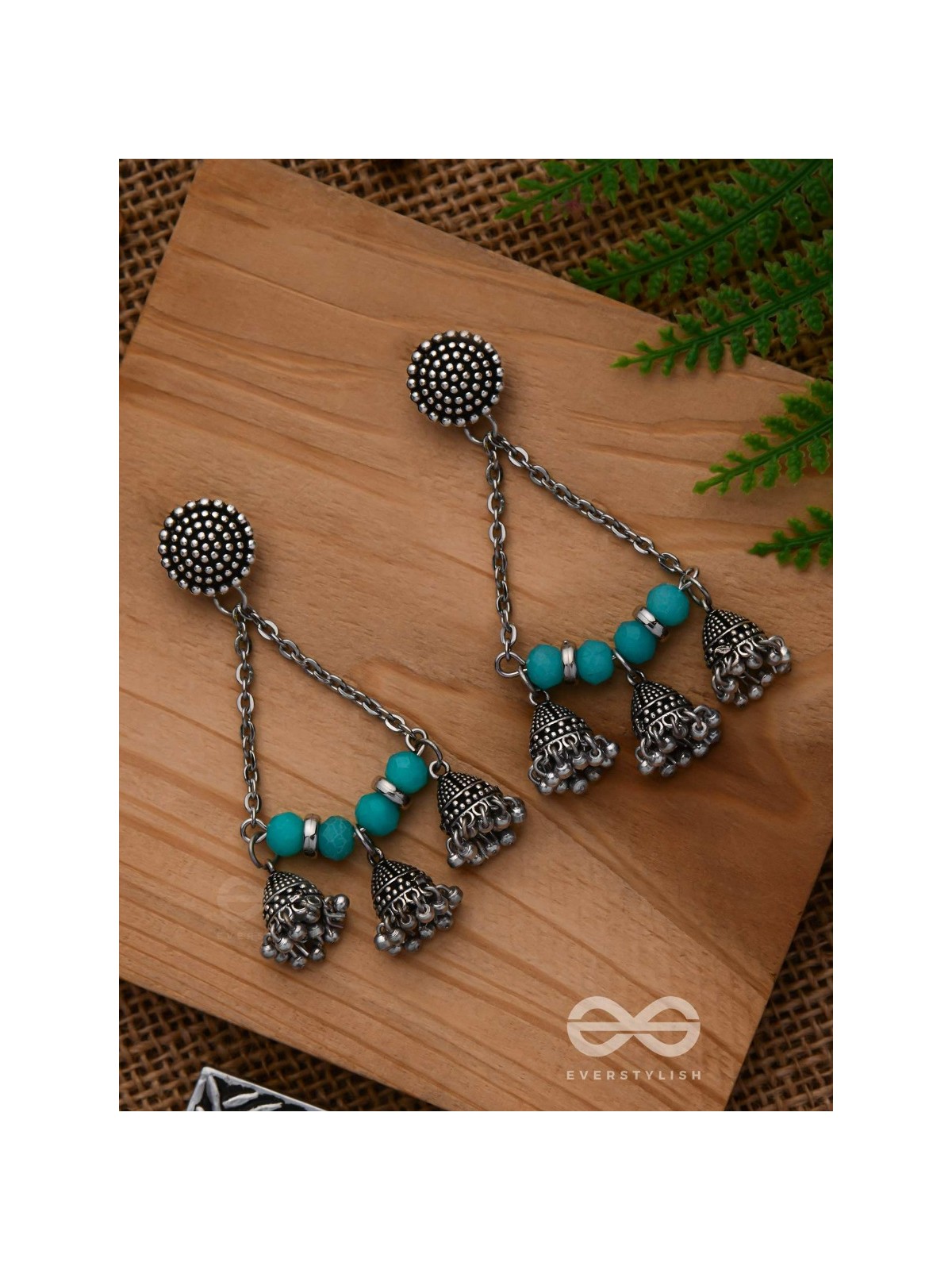 The Sky Marvels - Oxidised And Beaded Earrings