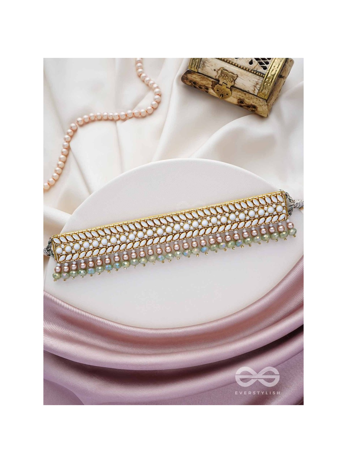 Ambaraukas- Walk On The Skyline- Beads, Polki And Kundan Finished Hand Embroidered Choker Neckpiece 