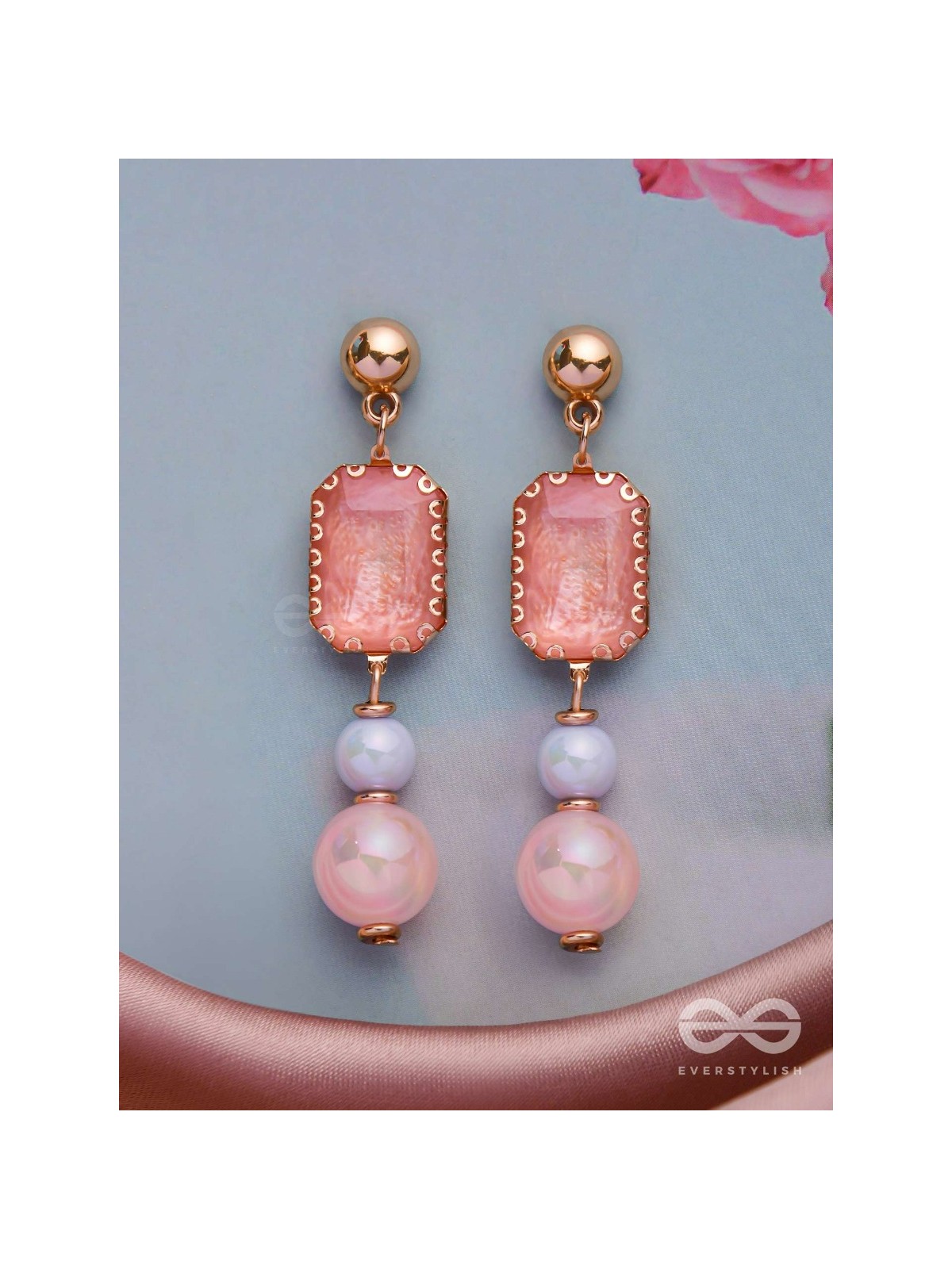 THE SPRING SKIES - GOLDEN EMBELLISHED EARRINGS