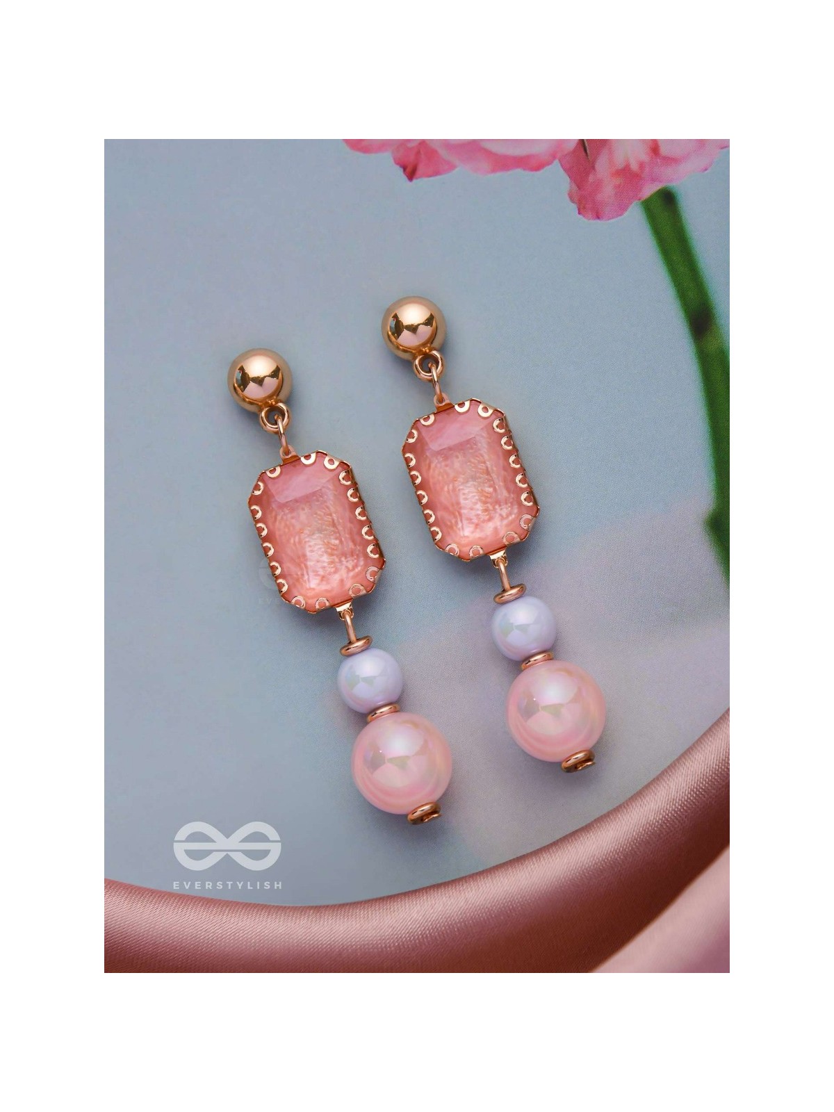 THE SPRING SKIES - GOLDEN EMBELLISHED EARRINGS