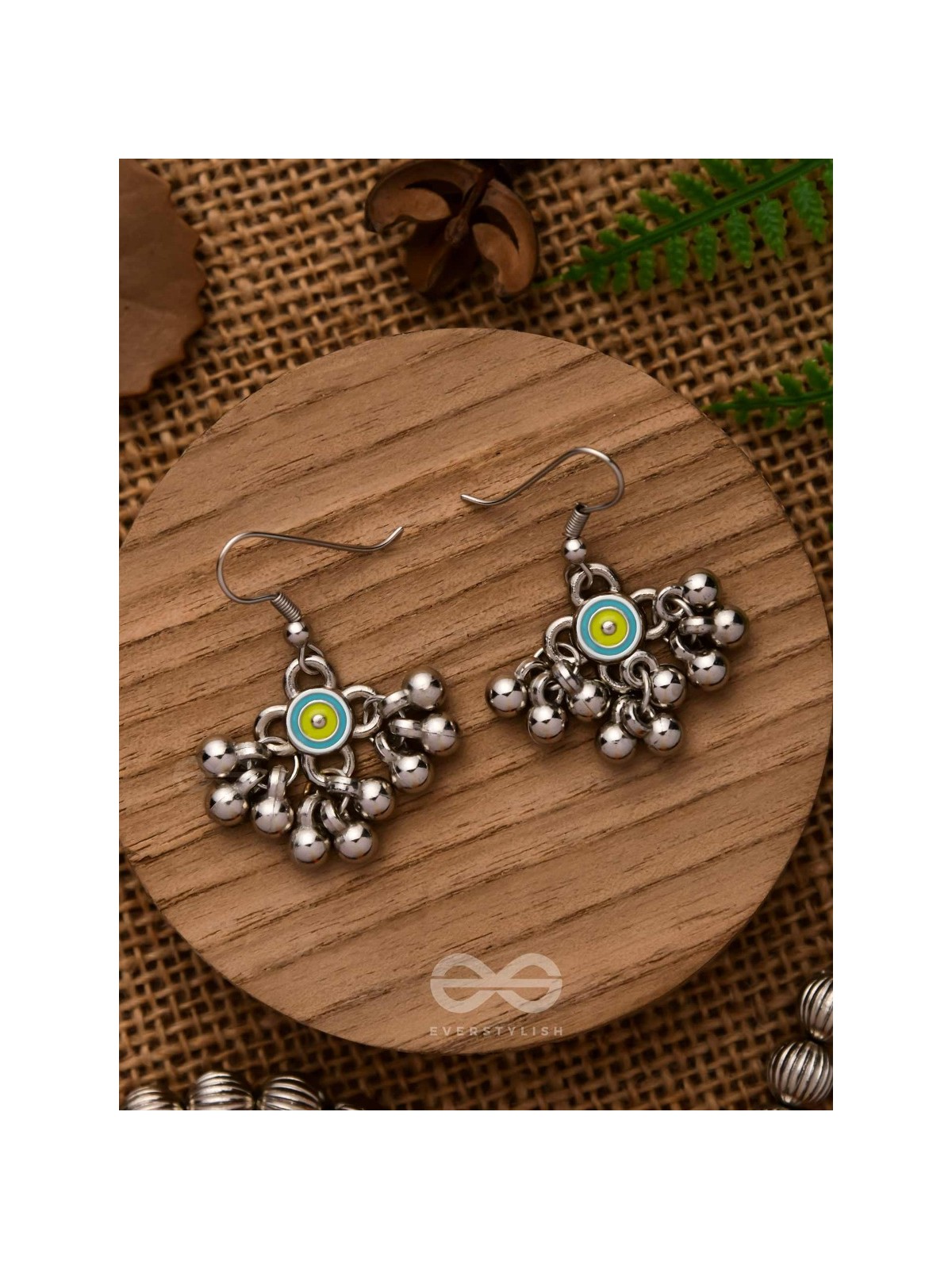 THE BLUEBELL SUNSHINE - OXIDISED EMBELLISHED EARRINGS