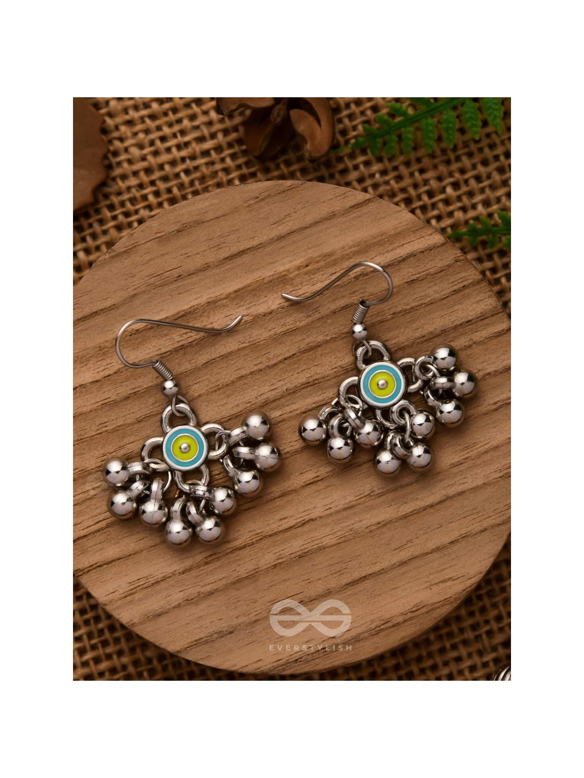 THE BLUEBELL SUNSHINE - OXIDISED EMBELLISHED EARRINGS