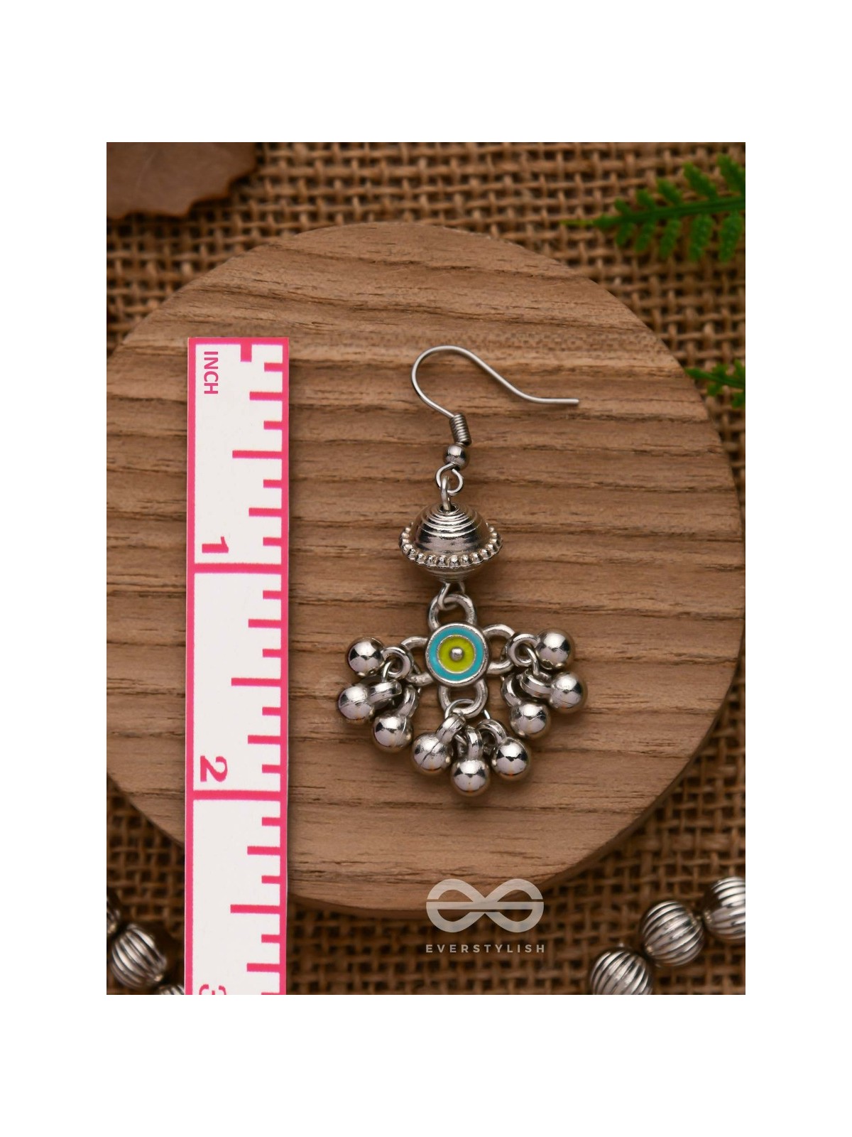 BEADED HORIZON CHARMS - EMBELLISHED OXIDISED EARRINGS