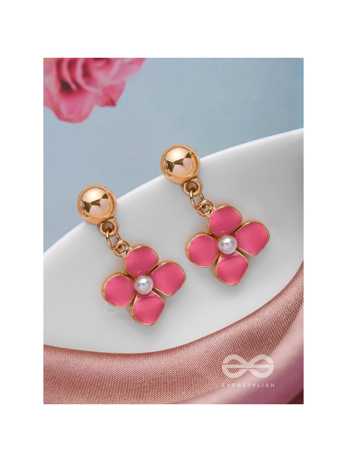 BLOOMLET DELIGHTS - GOLDEN EMBELLISHED EARRINGS