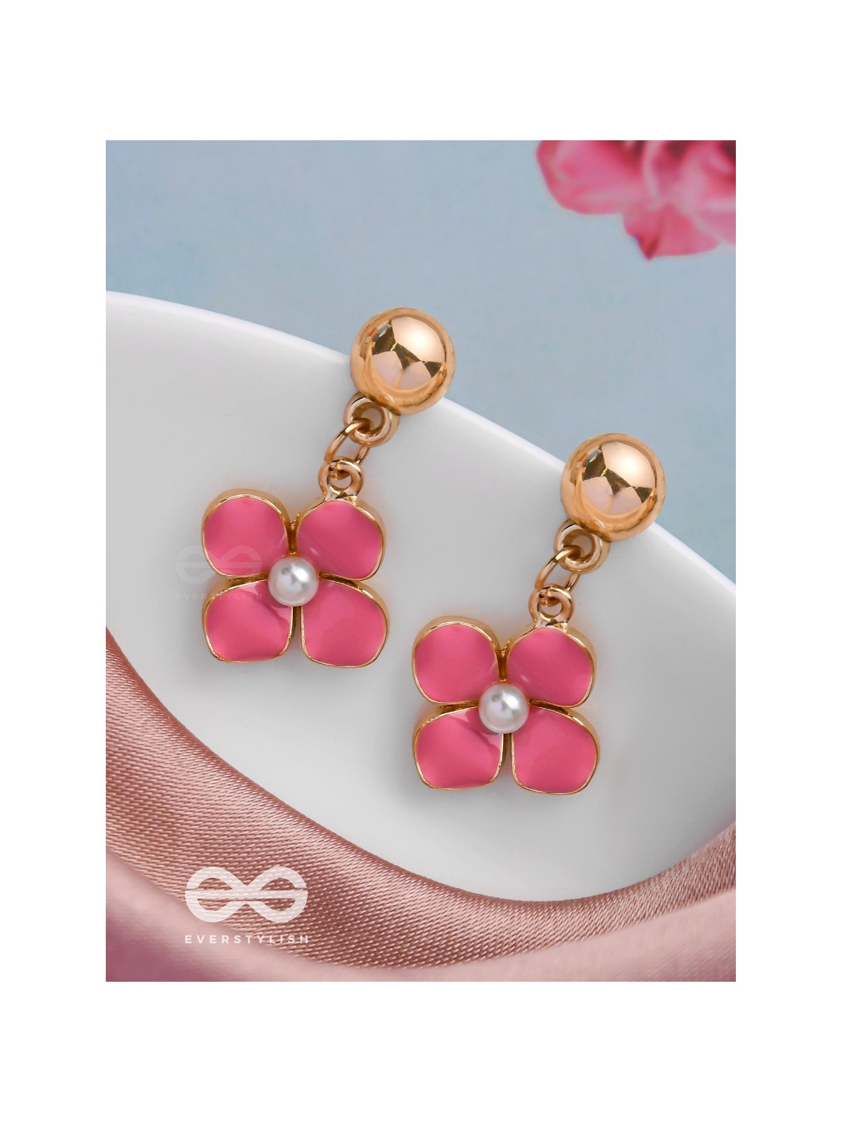 BLOOMLET DELIGHTS - GOLDEN EMBELLISHED EARRINGS