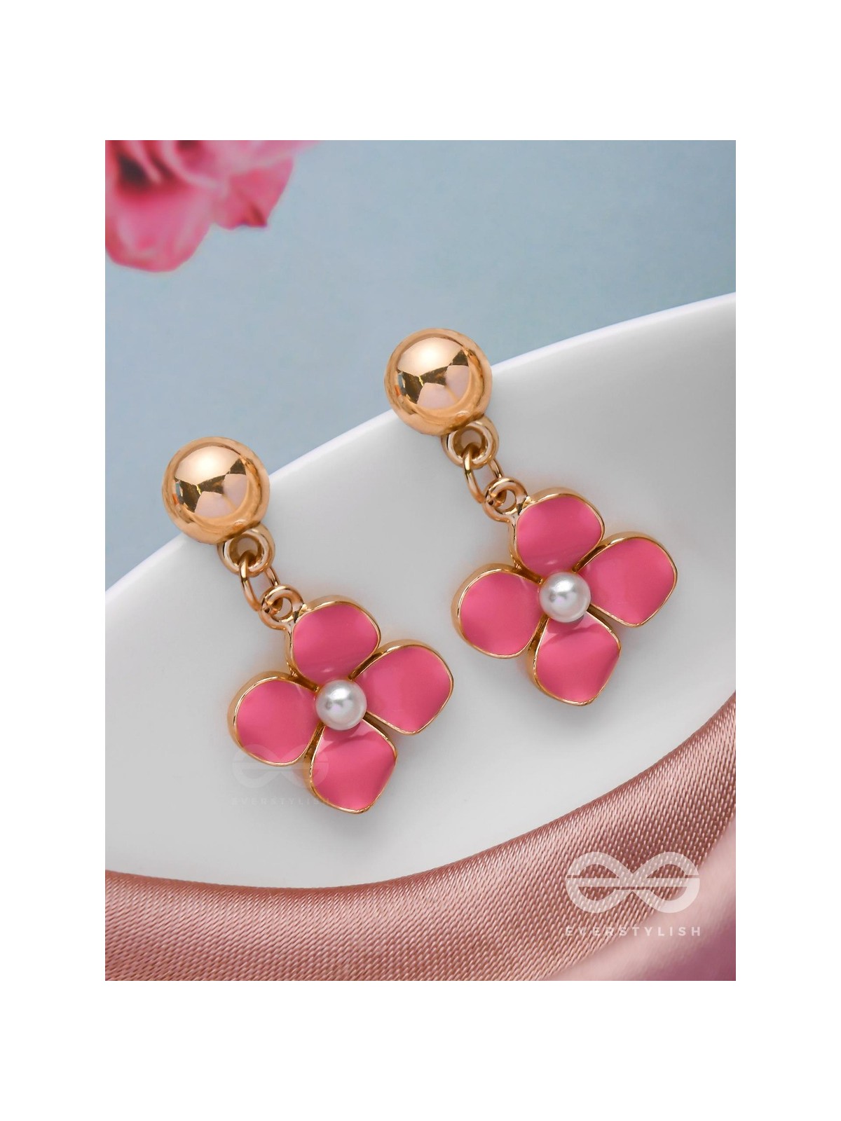 BLOOMLET DELIGHTS - GOLDEN EMBELLISHED EARRINGS