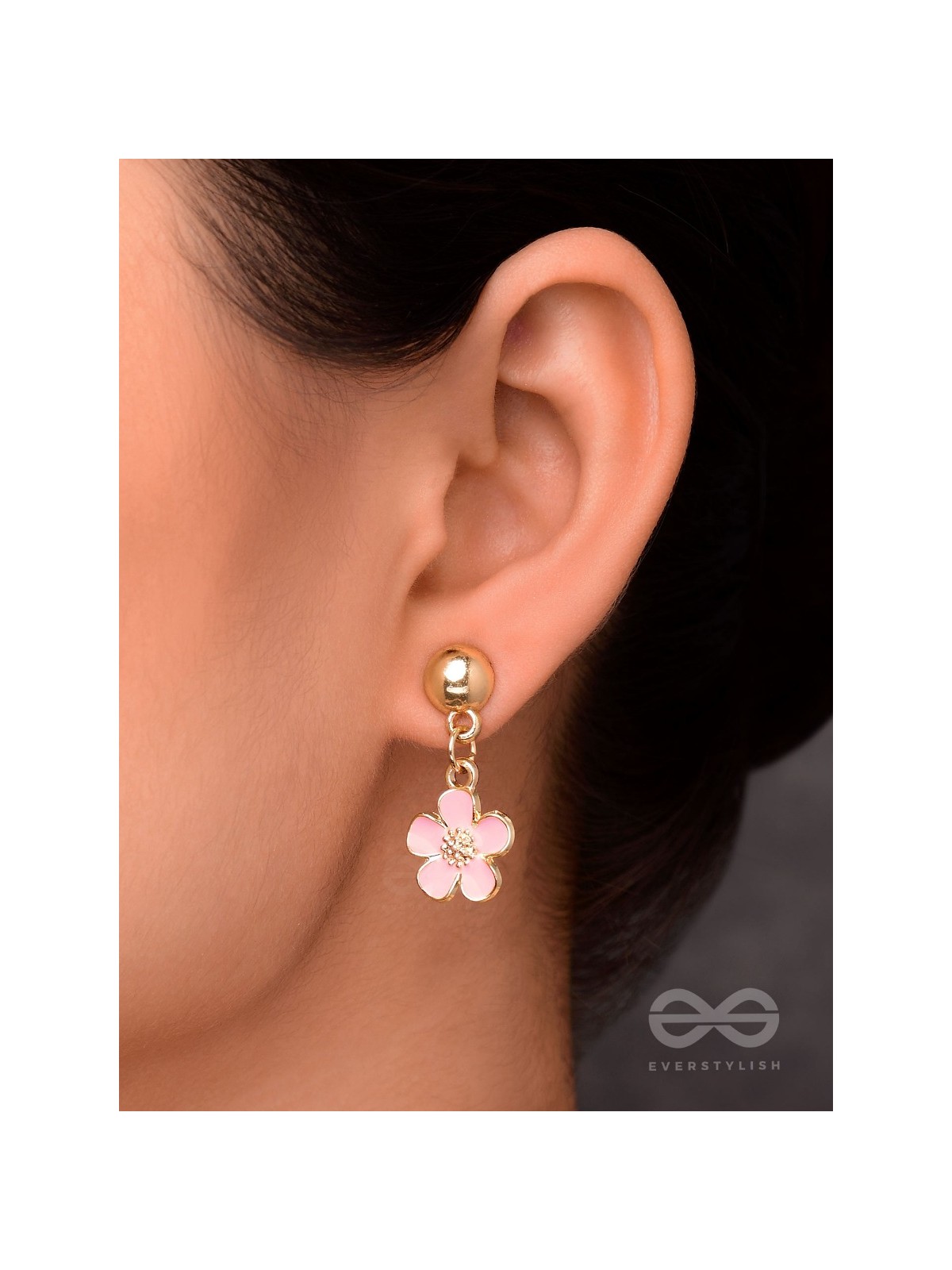 CHERRY BLOSSOM CHARMS - GOLDEN EMBELLISHED EARINGS