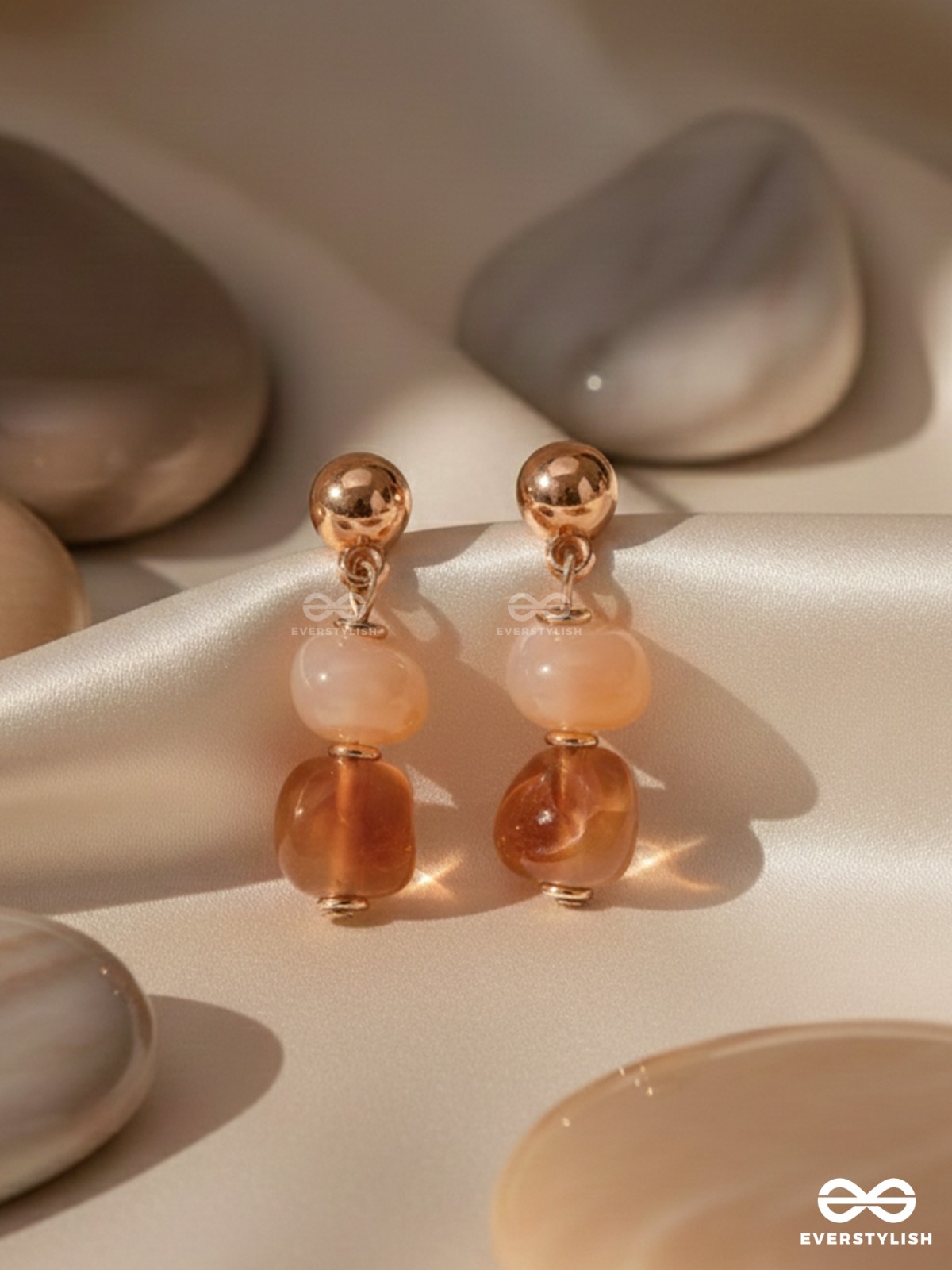 THE FADING BLAZE - GOLDEN EMBELLISHED EARRINGS