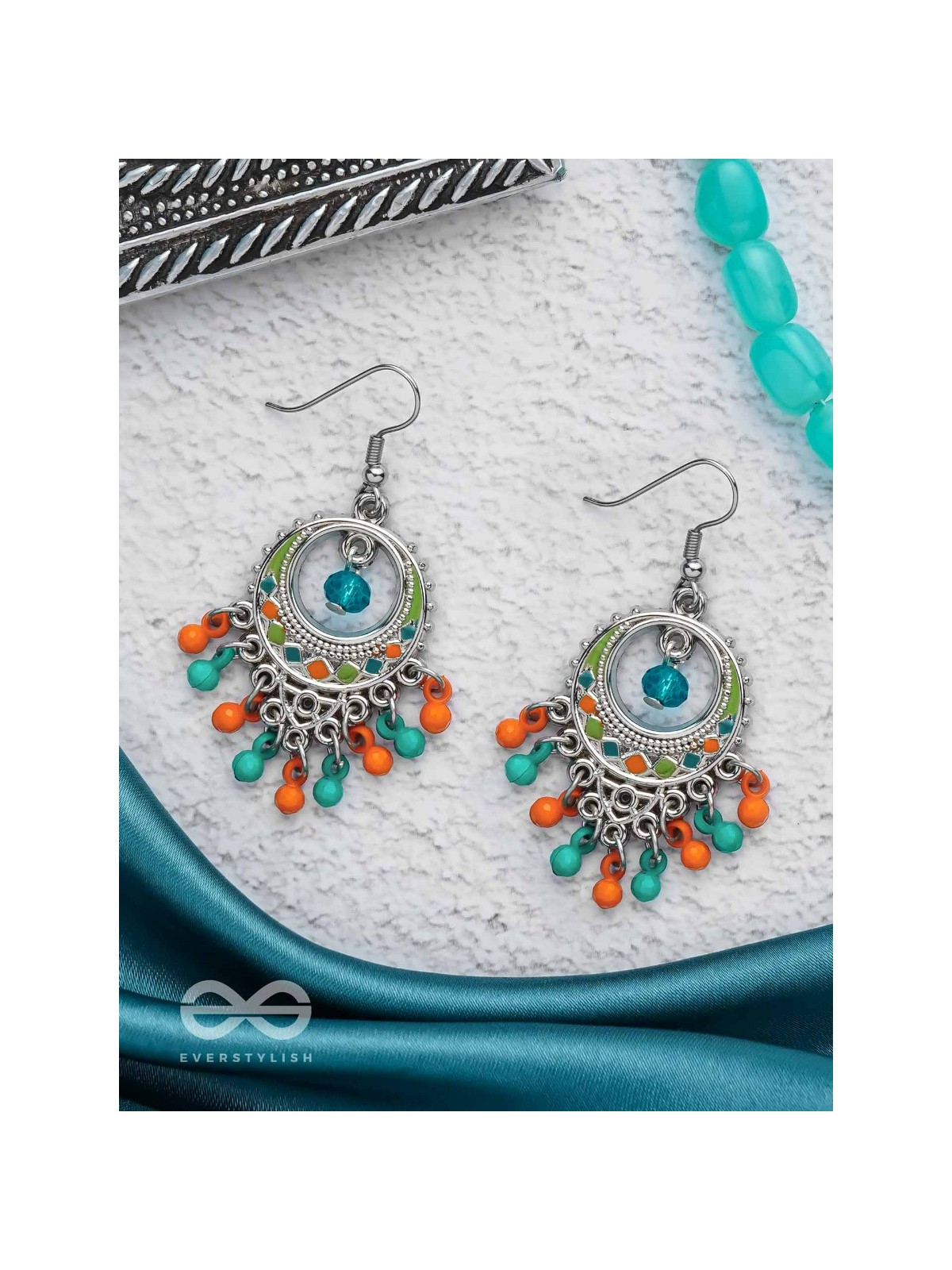 Tropical Tease - Enamelled Oxidised Earrings