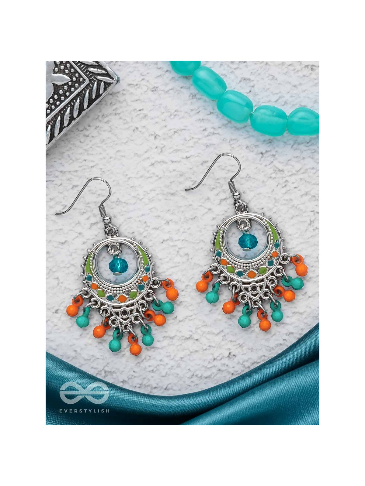 Tropical Tease - Enamelled Oxidised Earrings