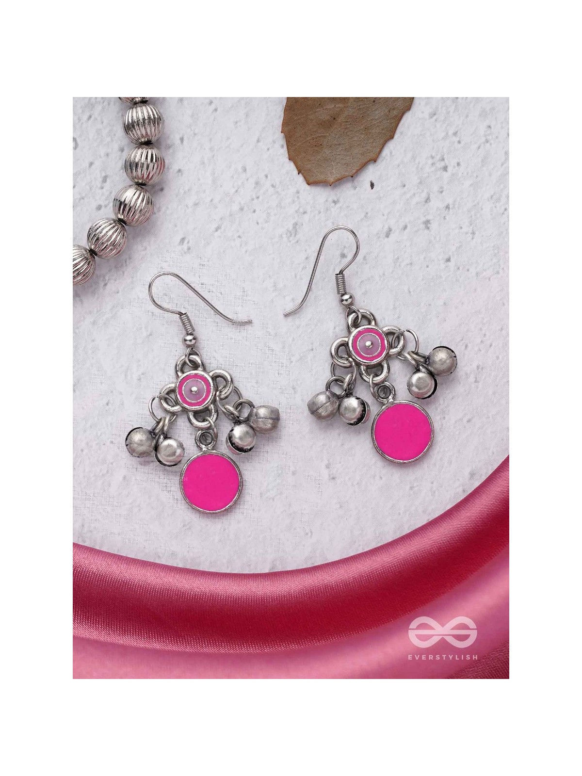 Rosy Tinkles - Enamelled Oxidised Earrings