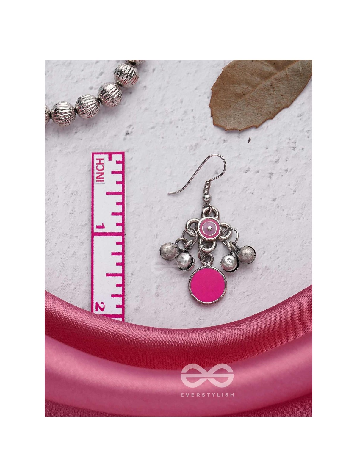 Rosy Tinkles - Enamelled Oxidised Earrings