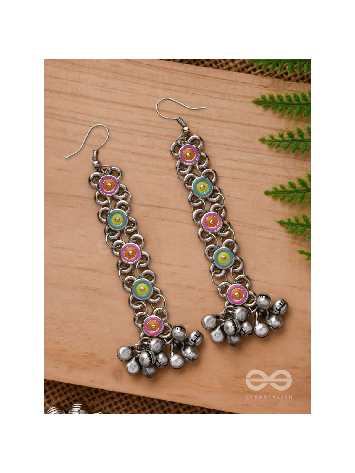 Mystic Treasures - Enamelled Oxidised Earrings