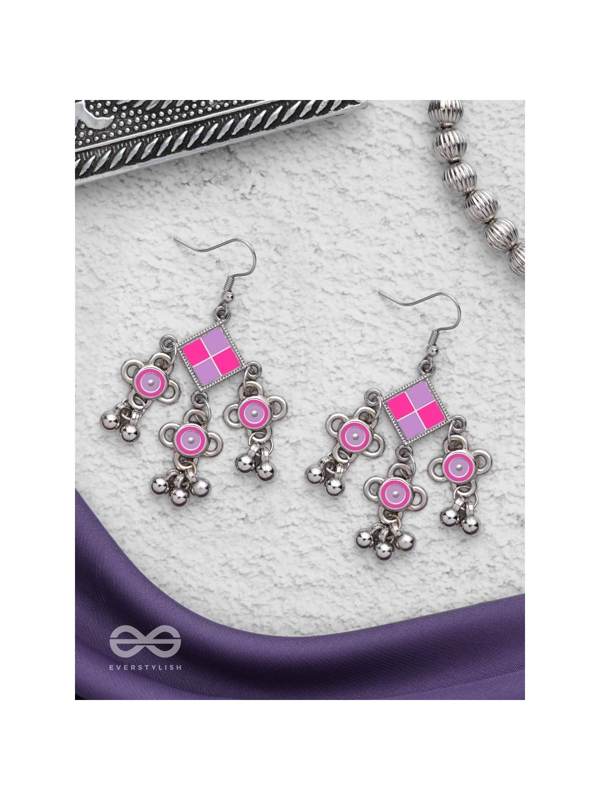 Dreamy Gala - Enamelled Oxidised Earrings