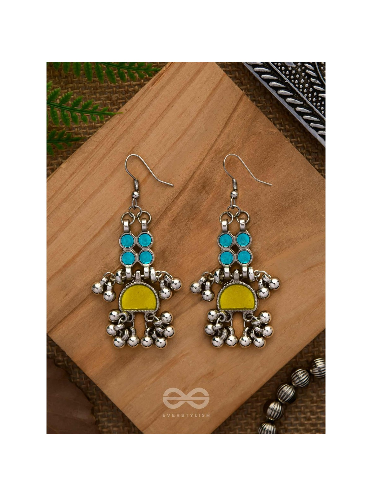 Daybreak Drizzle - Silver Enamelled Earrings