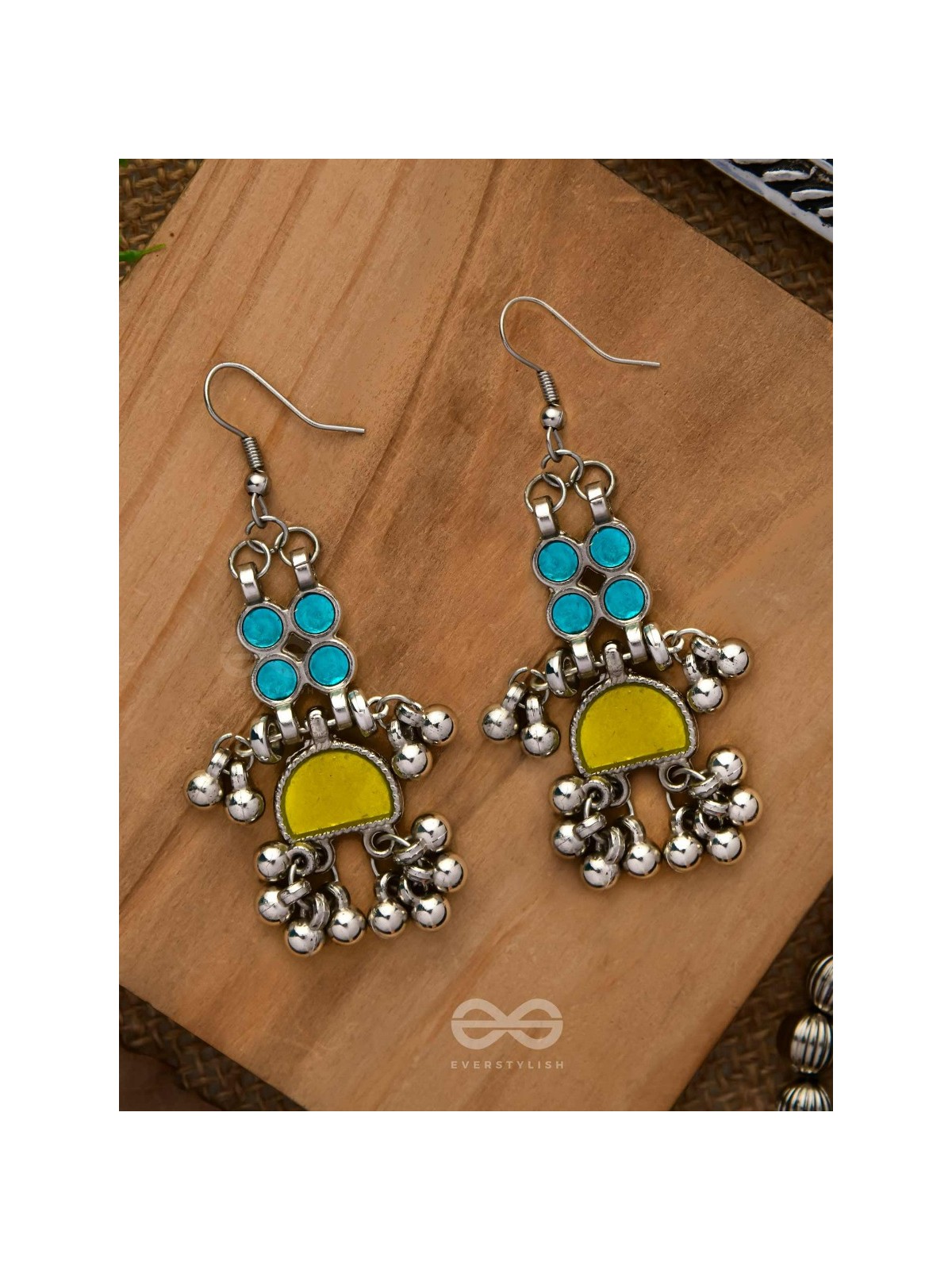 Daybreak Drizzle - Silver Enamelled Earrings