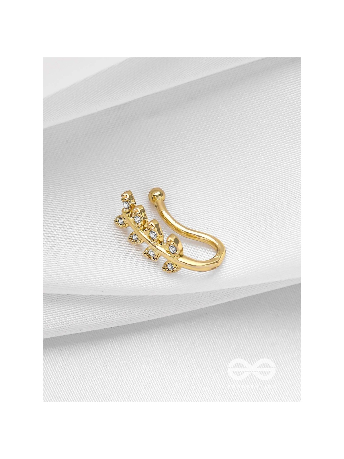 LEAF OUT BEAUTY - GOLDEN CZ NOSERING (NON-PIERCING)
