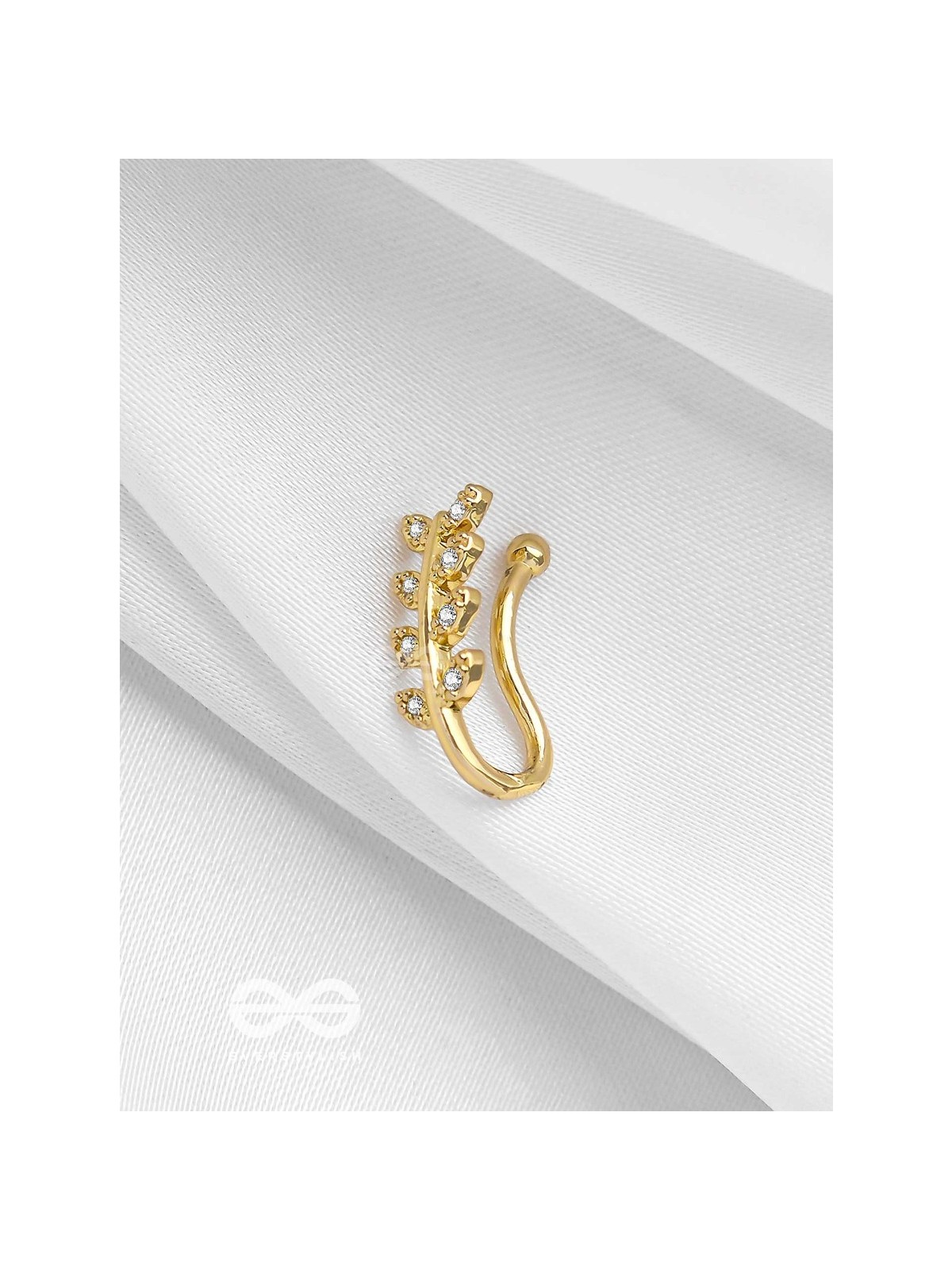 LEAF OUT BEAUTY - GOLDEN CZ NOSERING (NON-PIERCING)