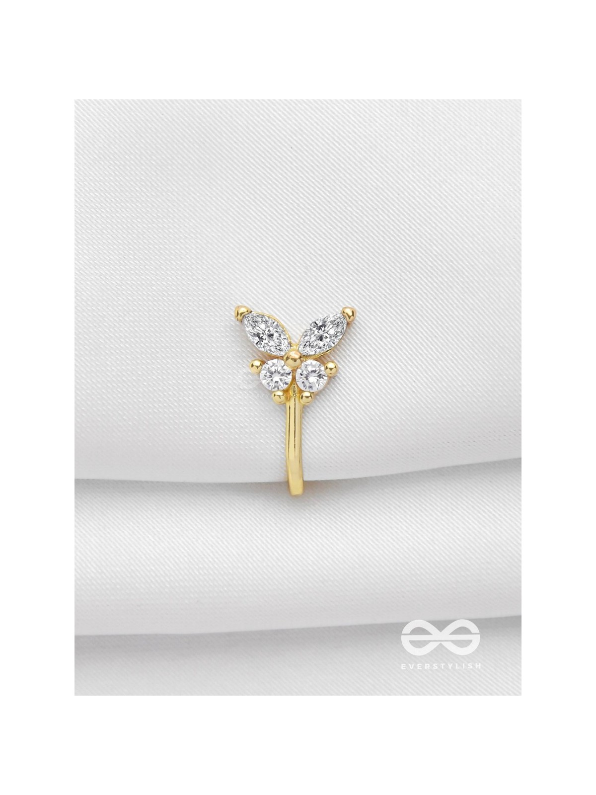 THE BUTTERFLY BLESSING - GOLDEN CZ NOSERING (NON-PIERCING)
