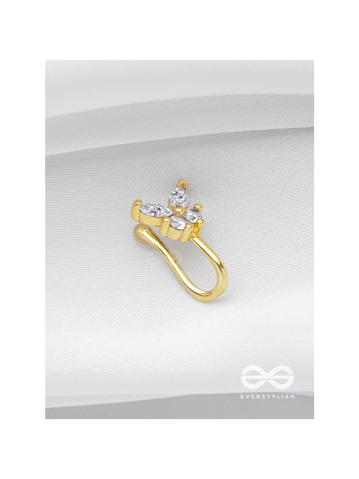 THE BUTTERFLY BLESSING - GOLDEN CZ NOSERING (NON-PIERCING)