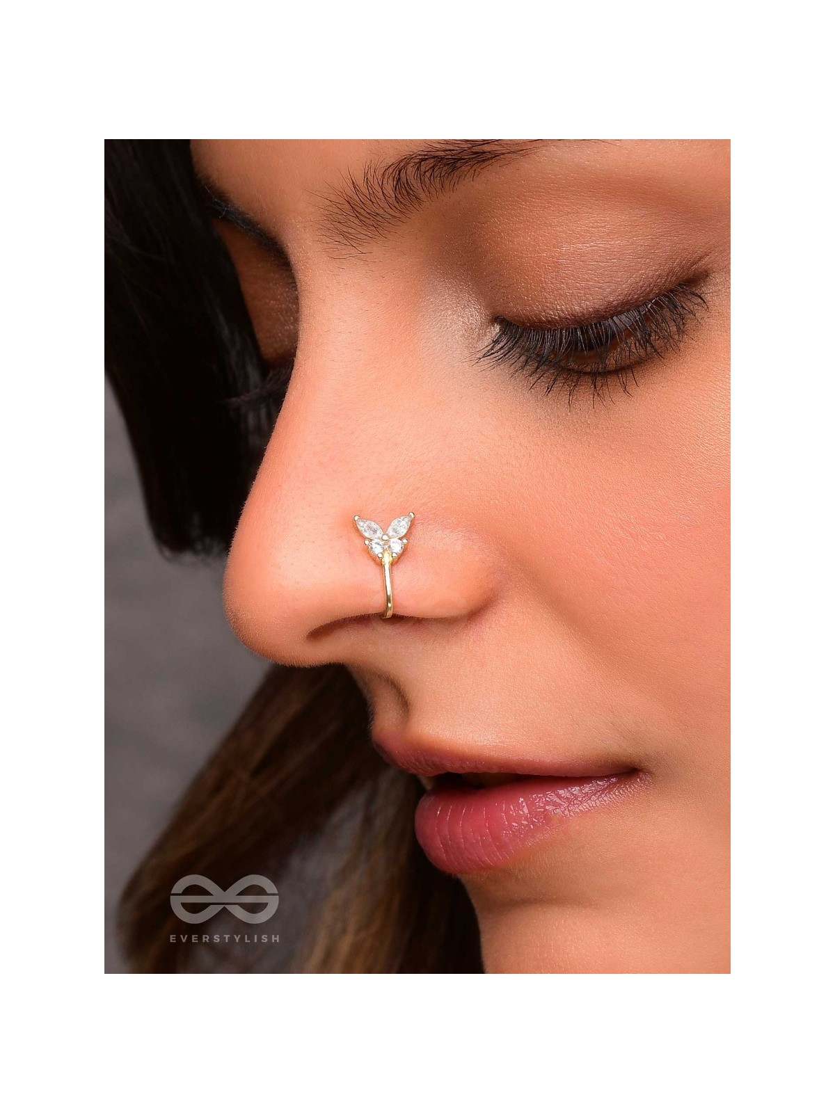THE BUTTERFLY BLESSING - GOLDEN CZ NOSERING (NON-PIERCING)
