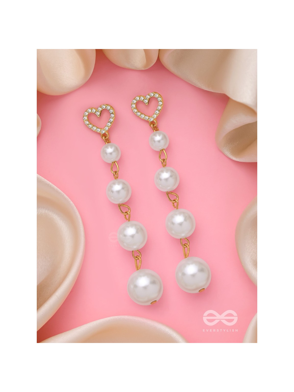 THE DRIPPIN HEARTS - GOLDEN EMBELLISHED EARRINGS