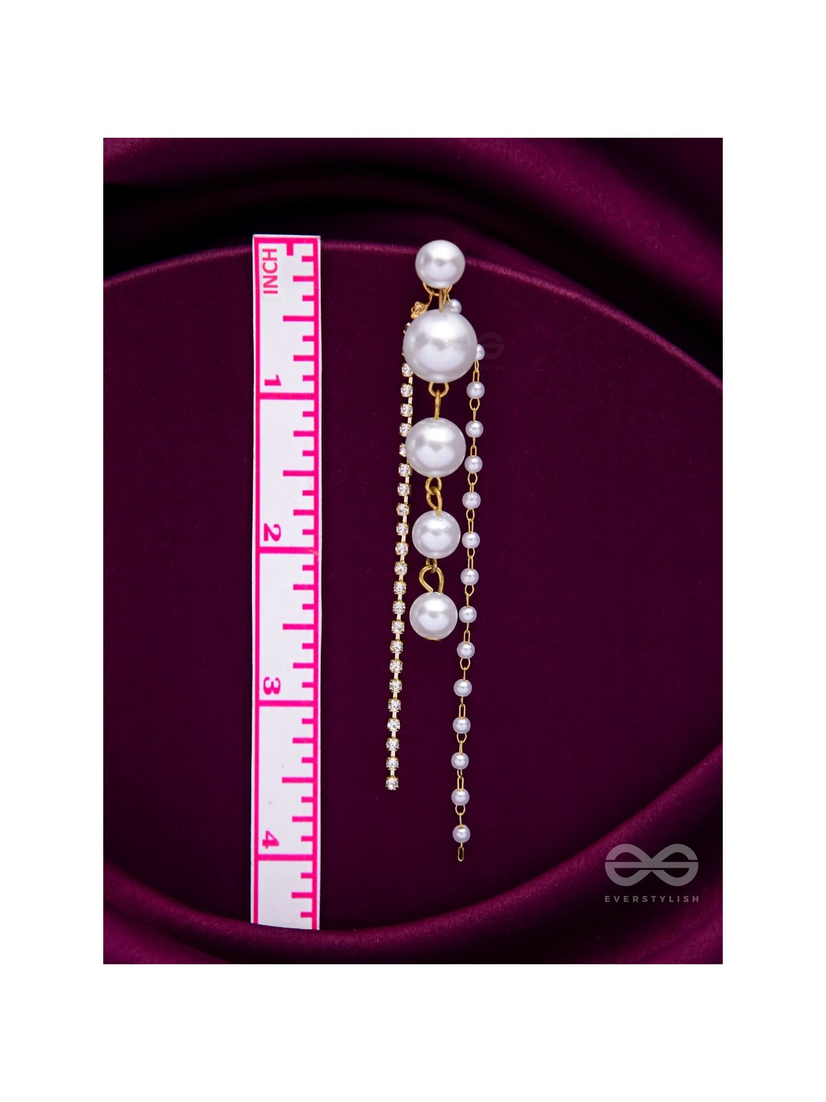 THE DEWDROPPED ELEGANCE - GOLDEN PEARL EAR JACKETS