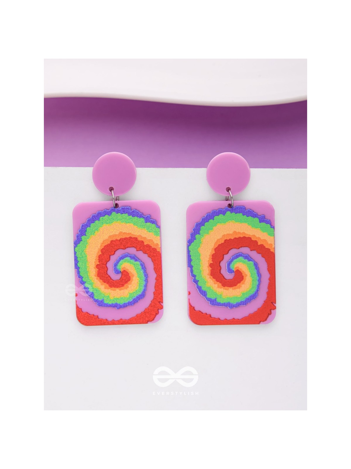THE CARNIVAL COILS - MULTICOLOR ACRYLIC EARRINGS