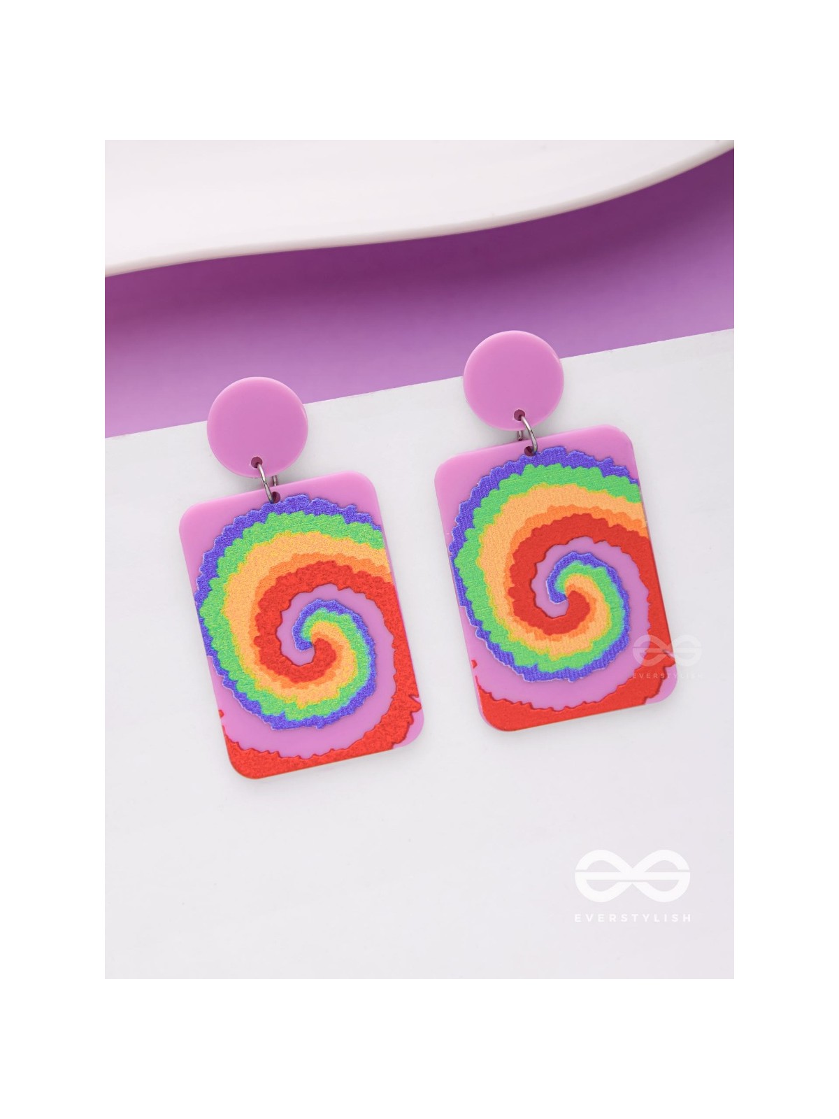 THE CARNIVAL COILS - MULTICOLOR ACRYLIC EARRINGS