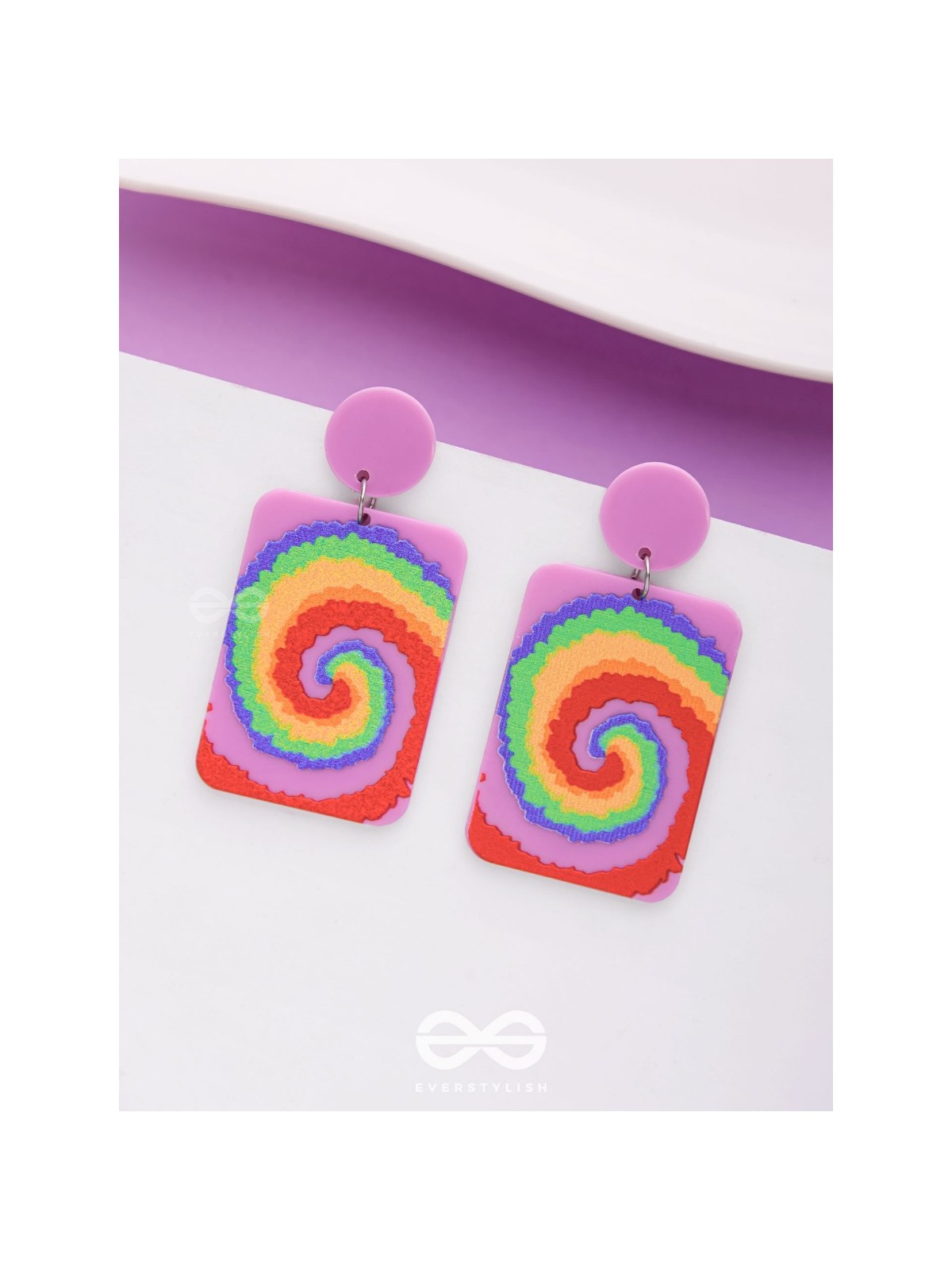 THE CARNIVAL COILS - MULTICOLOR ACRYLIC EARRINGS