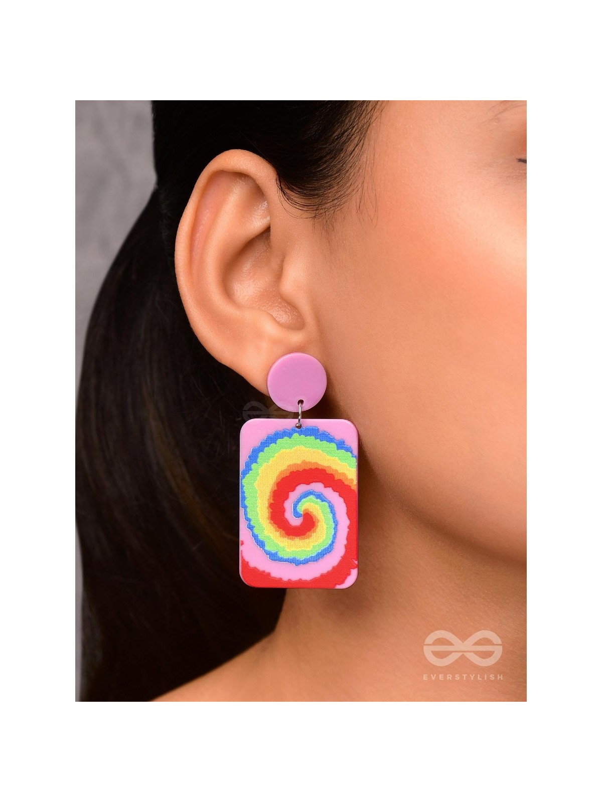 THE CARNIVAL COILS - MULTICOLOR ACRYLIC EARRINGS