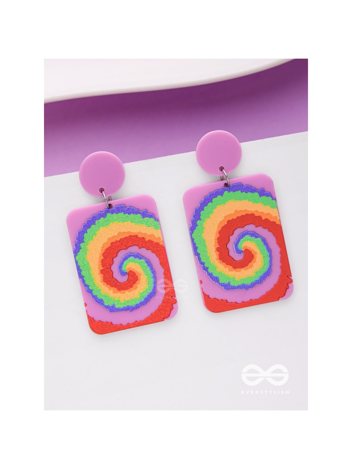 THE CARNIVAL COILS - MULTICOLOR ACRYLIC EARRINGS