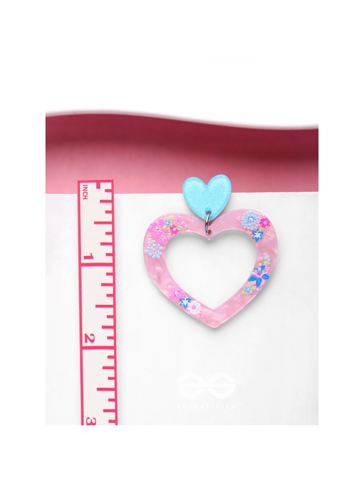 FALLIN' IN LOVE - PINK AND BLUE ACRYLIC EARRINGS