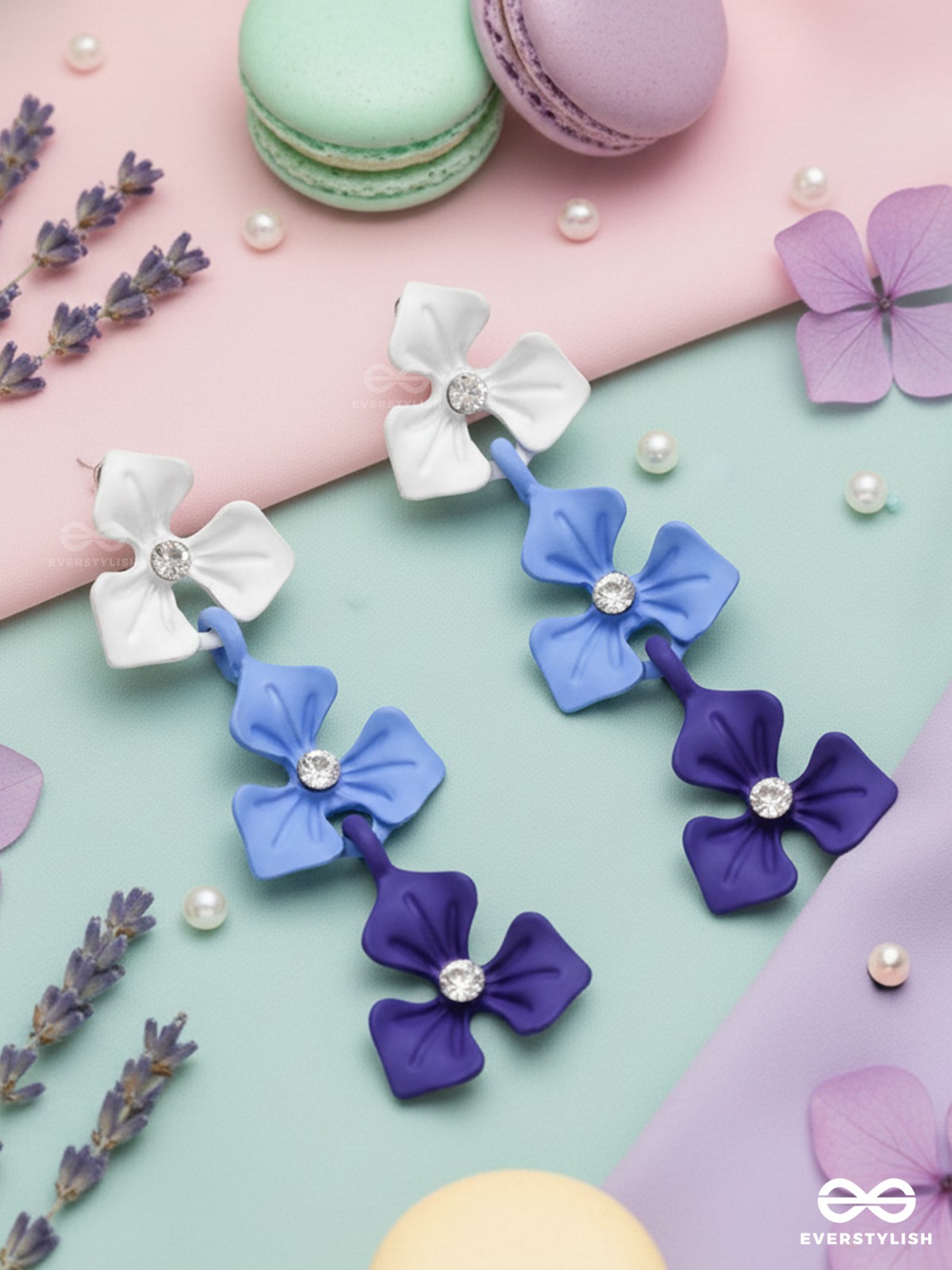 THE BLUEBERRY BLOSSOMS - ELEGANT ACRYLIC EARRINGS