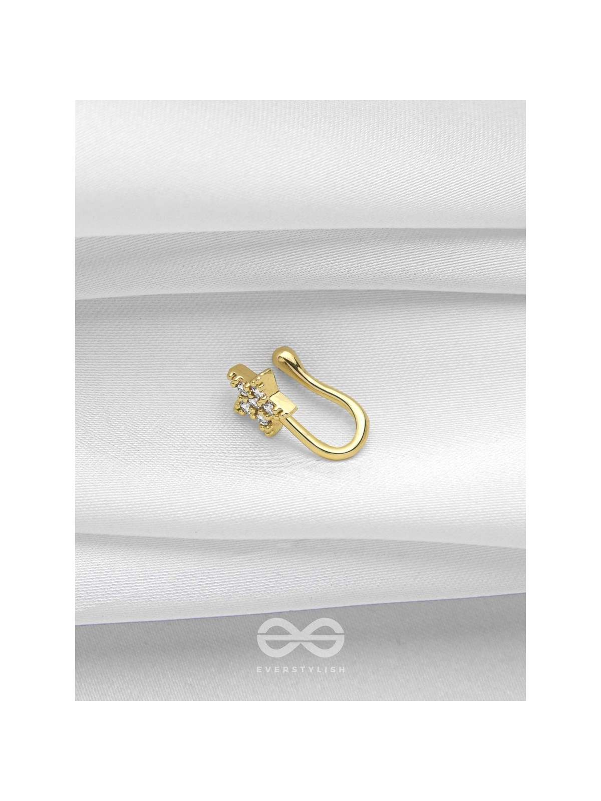 CHAMPAGNE STAR - GOLDEN CZ NOSERING (NON-PIERCING)