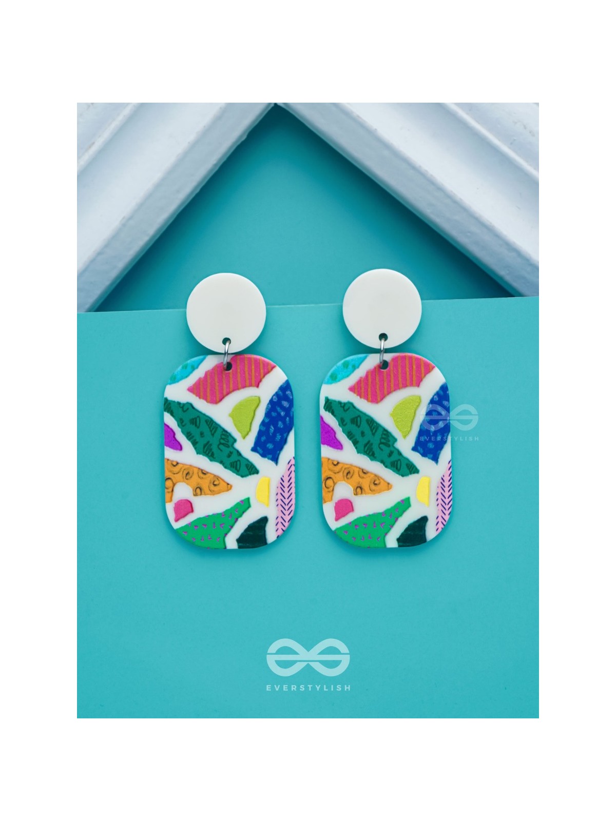 MAZE OF MARVELS - MULTICOLOR ACRYLIC EARRINGS