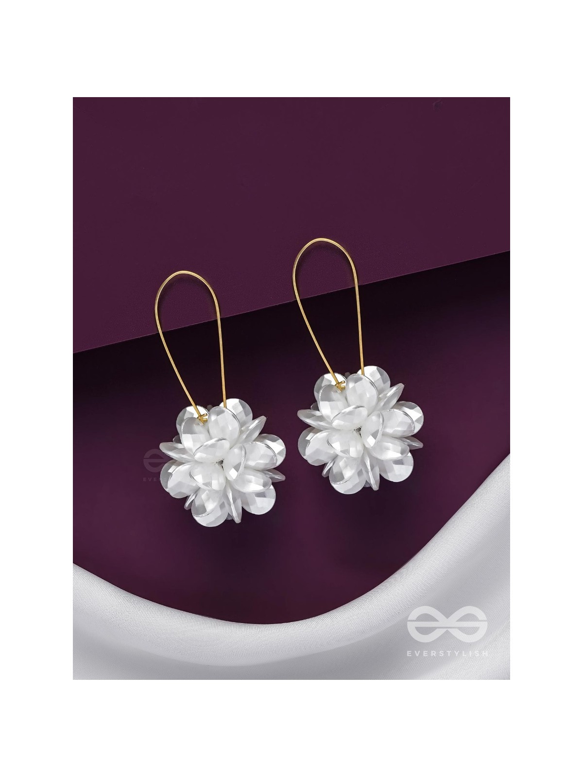 A WINTER ROSE - GOLDEN FLORAL EARRINGS