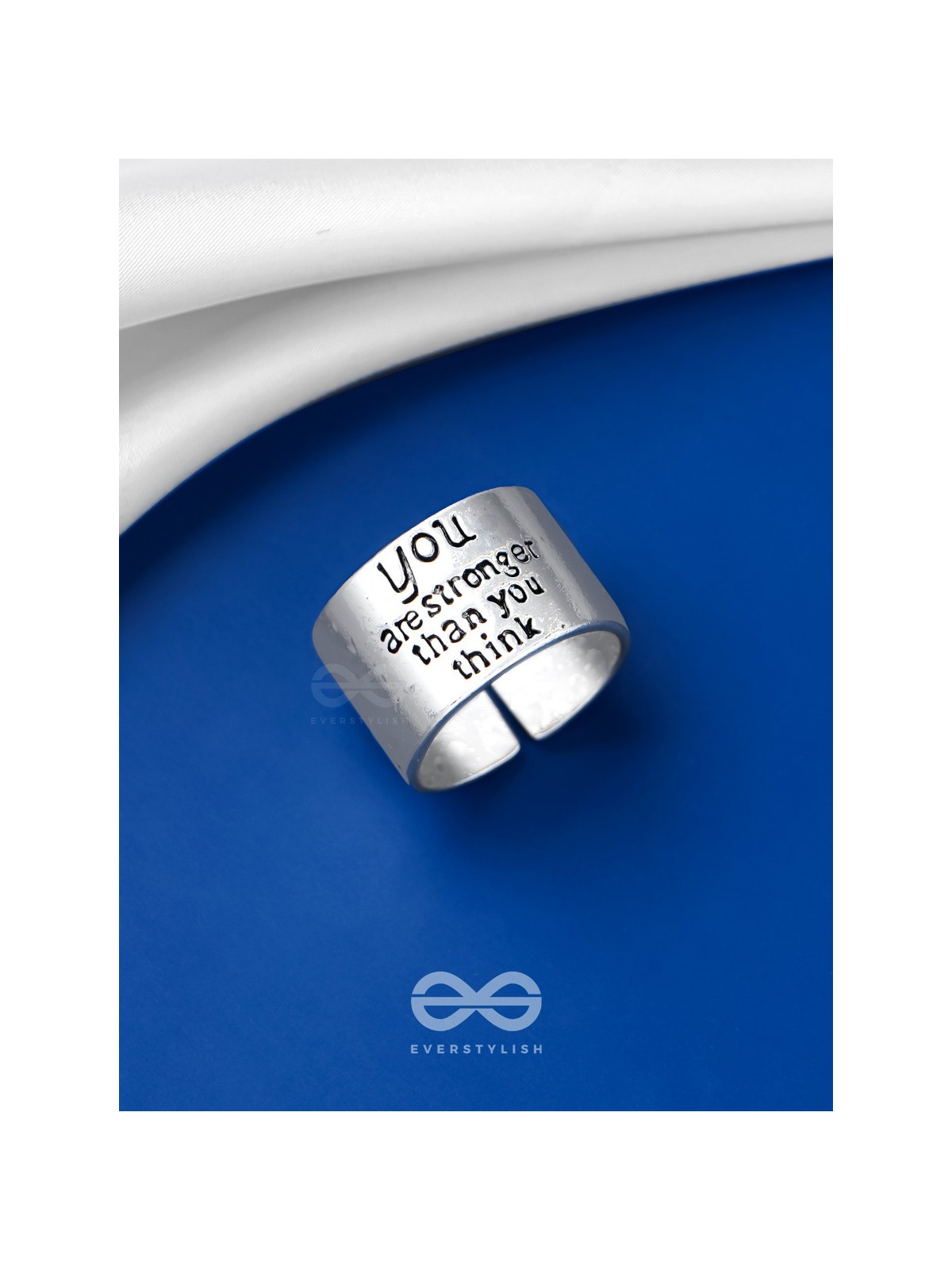 POSITIVE VIRTUE - STATEMENT SILVER RING (ADJUSTABLE)