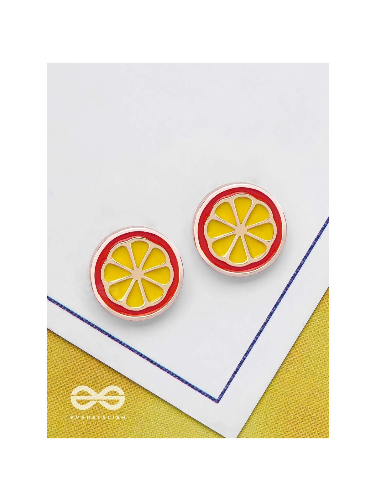 THE LEMONY LIFE - GOLDEN EMBELLISHED STUD EARRINGS