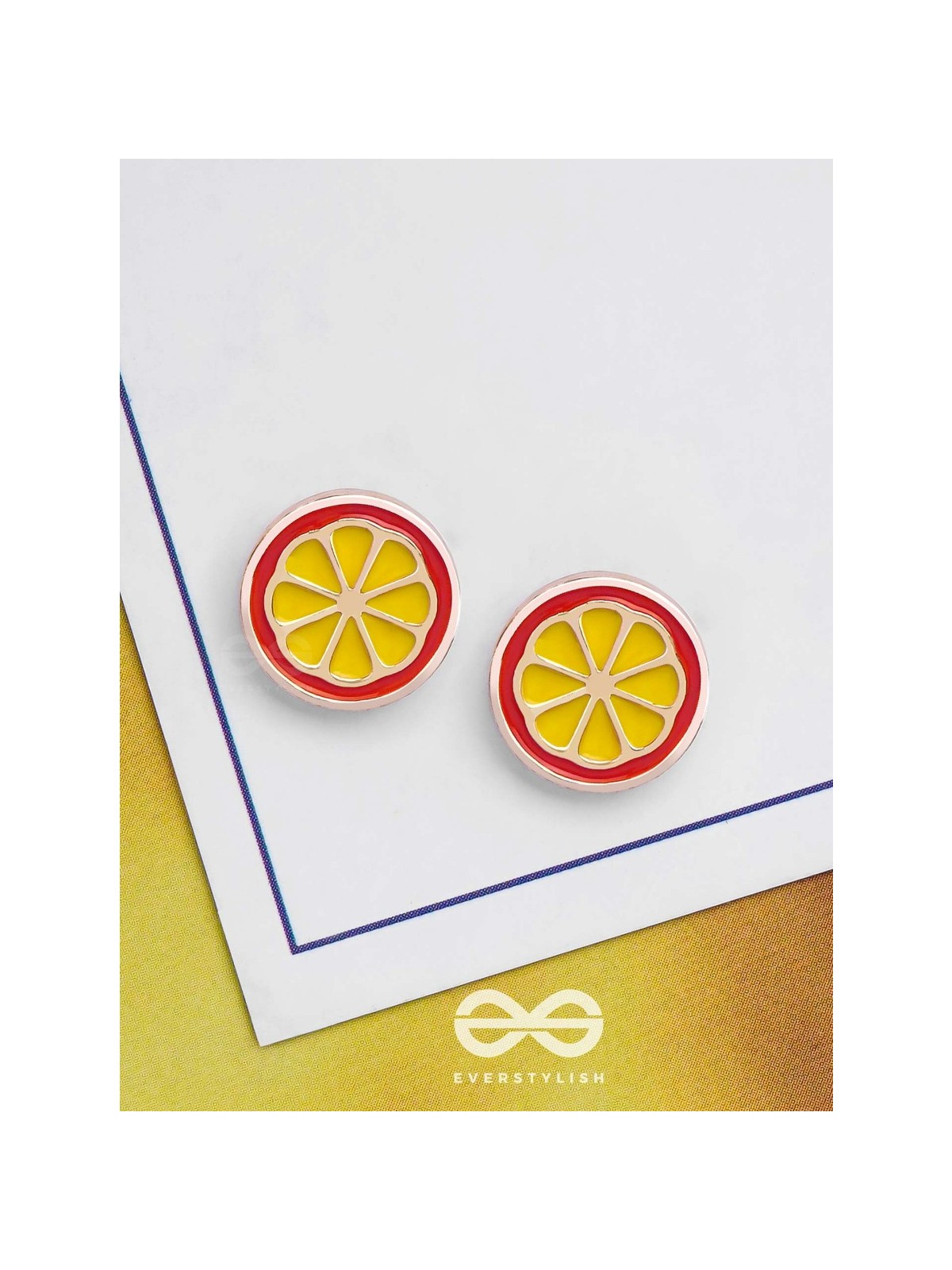 THE LEMONY LIFE - GOLDEN EMBELLISHED STUD EARRINGS