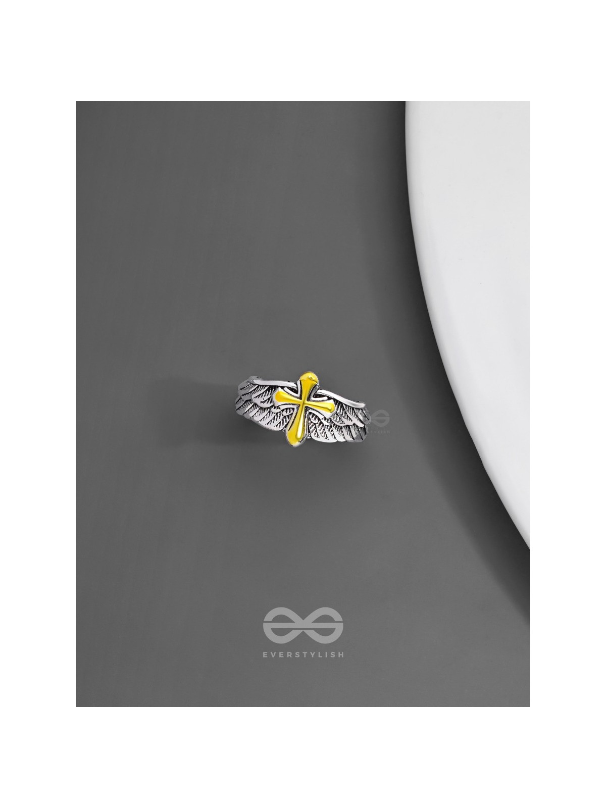 CELESTIAL CROSS - STATEMENT RING (ADJUSTABLE)