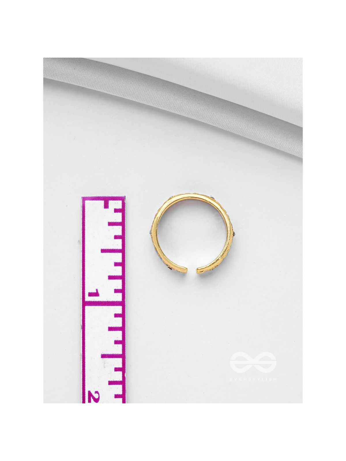 CHAMBER OF SECRETS - GOLDEN AND BLUE EMBELLISHED RING (ADJUSTABLE)